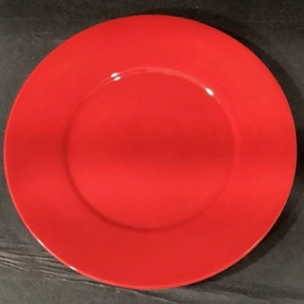 Tabletops‎ Gallery Misto Red Salad Plates, Set of 2, Hand-Painted Stoneware